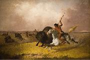 John Mix Stanley Buffalo Hunt on the Southwestern Prairies Spain oil painting artist